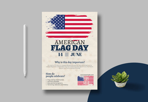 American Flag Day Flyer Layout