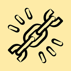 Icon url. Internet network elements. Icon in hand drawn style.