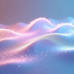 Abstract pastel wave background with glimmering particles