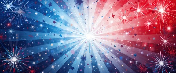 Patriotic Fireworks Burst: A Celebration of Independence Day