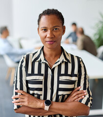Group of young business people having a meeting or presentation and seminar in the office. Portrait of a young businesswoman