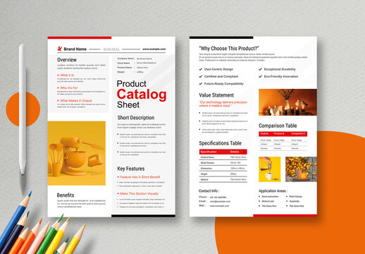 Product Data Sheet Template Layout