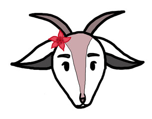 female goat cartoon 