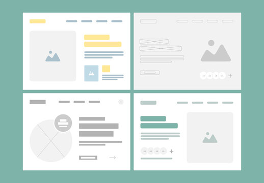 Website Header Footer Landing Page Wireframe Design