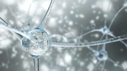 Neuron, nerve node, antibody,
3d rendering