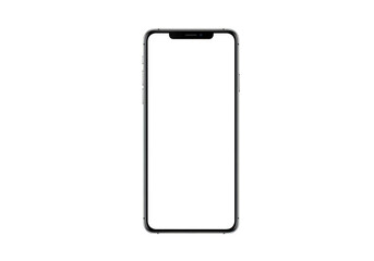 Smartphone with blank screen isolated on transparent background