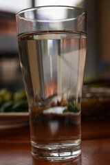 Plain Water In A Glass On The Table