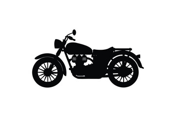 Old Motorcycle silhouette on white background