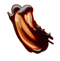 close up of  a chocolate stain on white background