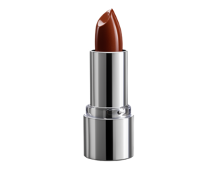 Crimson Elegance: A sleek, metallic lipstick displays its bold, luxurious color, hinting at the confidence it imparts. A simple, elegant representation of self-expression and style.