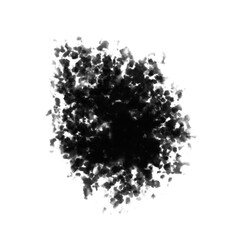 Doodle like black paint splashes isolated on transparen background