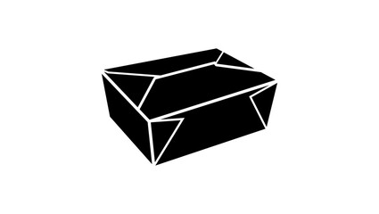 food box symbol,  black isolated silhouette