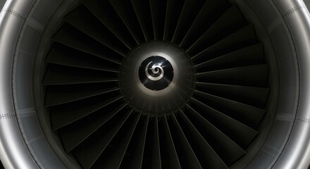 Fototapeta premium Modern jet engine intake design showcasing advanced aerodynamic features for efficient flight
