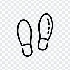 Footprints Icon, Walking Path Symbol, Footstep Trail, Human Movement Illustration