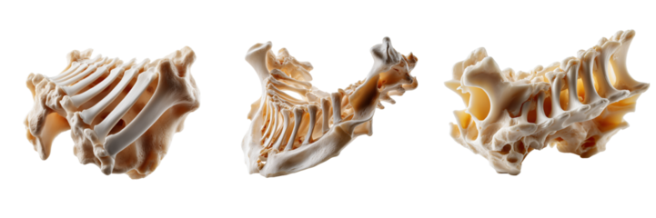 Scientific study of rib bones anatomy educational content laboratory on transparent background