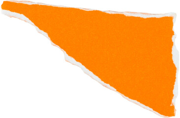 Abstract grunge orange paper strip with white ripped edges isolated on white transparent png background