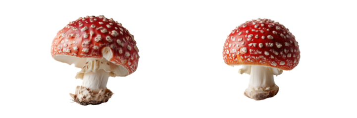 Exploring nature's beauty red mushrooms in isolated on transparent background