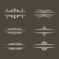 Elegant Vintage Ornamental Frame Vector Set with Decorative Patterns