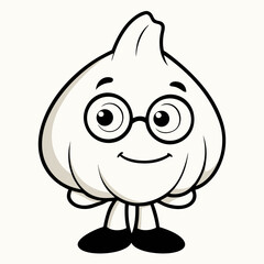 A funny cartoon animal vector illustration of a cute baby owl with a sweet smile and happy eyes