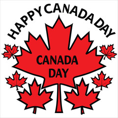Happy Canada Day Greeting Card Red Maple Leaf Vector for Festive Holiday Wishes