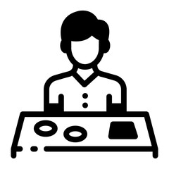 A linear icon showing casino gambling player 

