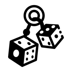 A line style icon of rolling game dice

