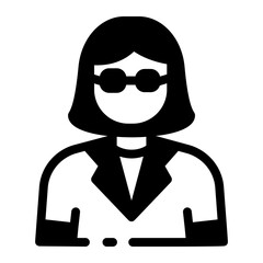  An outline style icon of female gambler 
