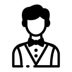 A linear style icon of casino waiter 


