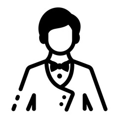 A line style icon showing a focused card dealer
