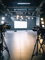 Film Studio Setup: Cameras, Lights, and a Blank Canvas
