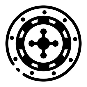 recommend clip art: A line style icon showing roulette game 
                    
                    
