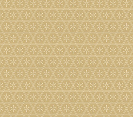 Geometric Triangle Sakura Pattern – Minimal Japanese Seamless Floral Design in Beige and Gold
