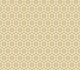 Japanese Floral Geometric Seamless Pattern – Beige and Yellow Minimal Style