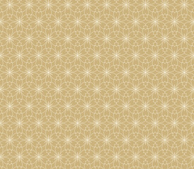 Japanese Starburst Floral Seamless Pattern – Yellow Beige Luxury Minimalist Style