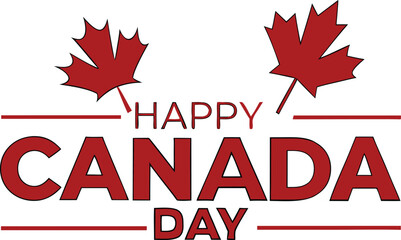 Vibrant Canada Day Vector with Maple Leaves and Typography