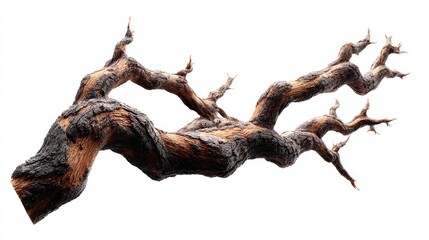 Fototapeta premium A detailed illustration of a weathered tree branch.