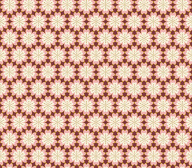 Red Beige Japanese Floral Geometric Seamless Pattern – Traditional Style
