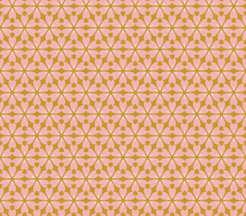 Pink Orange Japanese Geometric Sakura Seamless Pattern