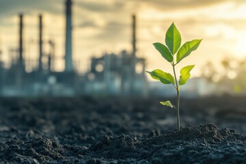 A Sapling's Resilience: Hope Amidst Industrialization