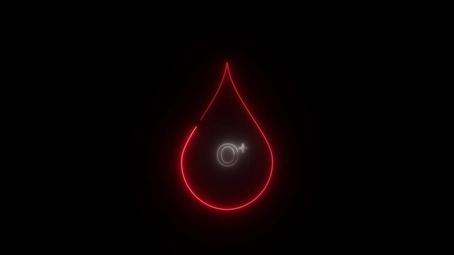 A red blood drop glowing like a flame on a white background