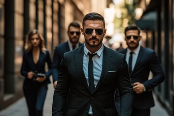 Confident Bodyguard Leading the Way