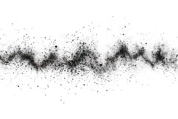 Fototapeta premium Wavy splash of black ink and fine particles creates a captivating abstract expression with transparency