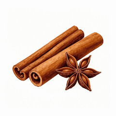 Aromatic Pigment: Golden Veil herb cinnamon isolated watercolor vector illustration svg