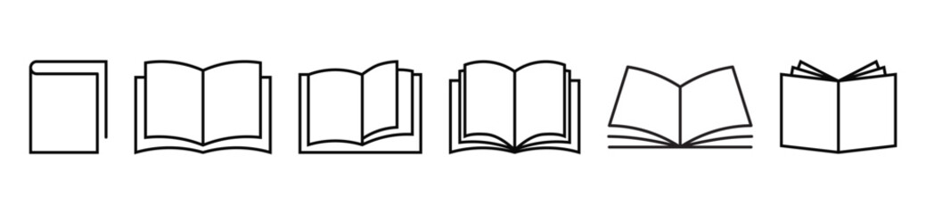 book icon set education study reading learning language skill sign symbol line pictogram vector illustration design flat graphic design