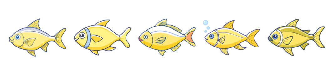 lemon tetra fish icon, lemon tetra fish line art - simple line art of lemon tetra fish, perfect for lemon tetra fish logos and icons