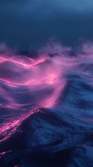 Naklejka premium background, Indigo and Hot Pink 3D Curved Wave Instagram Story Template with Fog Overlay and Glowing Accents