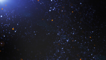 Abstract glowing particle, Flicker light effect on dark background.