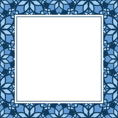 Oriental ornamental mosaic. Arabic design for page decoration. Vector frame of asian mosaic border