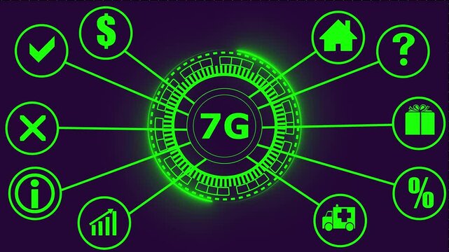 The concept of 7G network, high-speed mobile Internet, new generation networks. Business, modern technology, internet