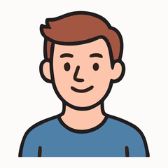 Smiling Man Portrait in Flat Style – Modern Vector Illustration for Profiles and Social Media